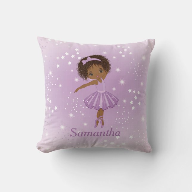 Oreillers à lancer afro-américain Ballerina (Recto)