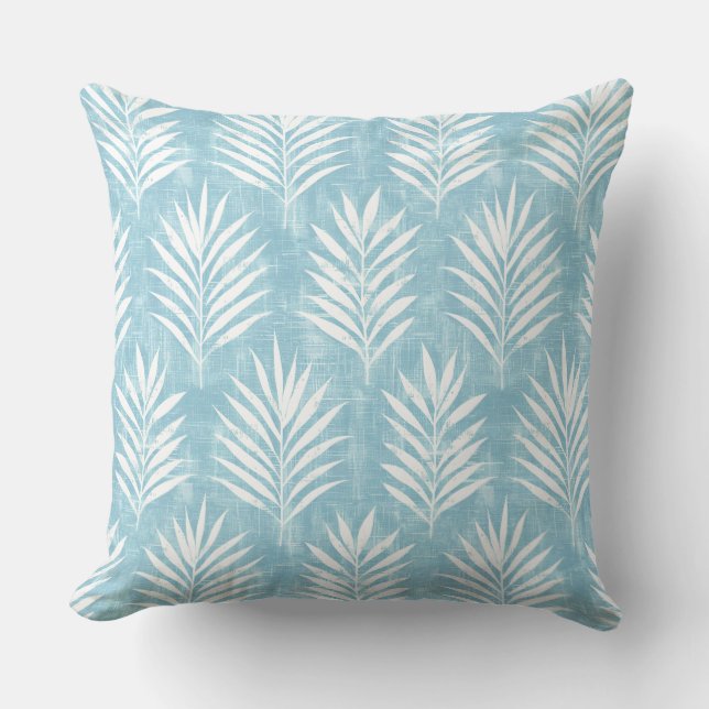 Oreillers à lancer bleu clair et blanc (Recto)