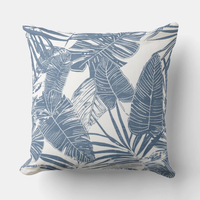 Oreillers à lancer bleu et blanc (Recto)