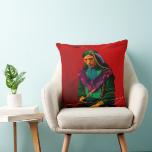 Oreillers à lancer d'art pop cherokee amérindien