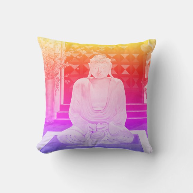 Oreillers à lancer de bouddha rose (Recto)