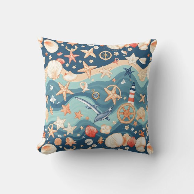 Oreillers à lancer de brise côtière - Style balnéa (Recto)