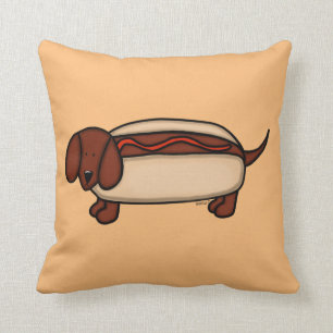 Oreillers à lancer de chien chaud de Dachshund