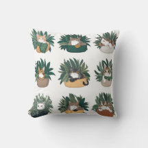 Oreillers à lancer en forme de chats et de Plantes