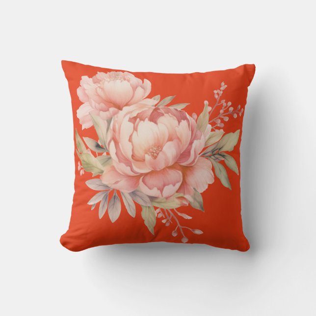 Oreillers à lancer Fleurs sauvages roses (Recto)