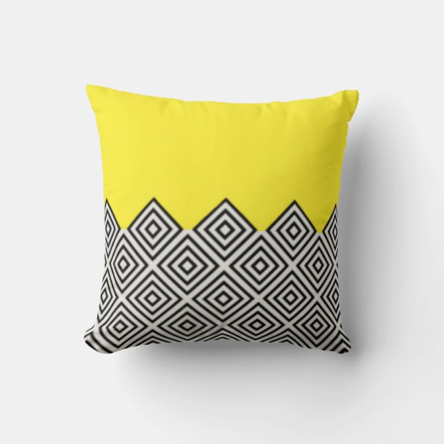 Oreillers à lancer géométrique jaune moderne (Recto)
