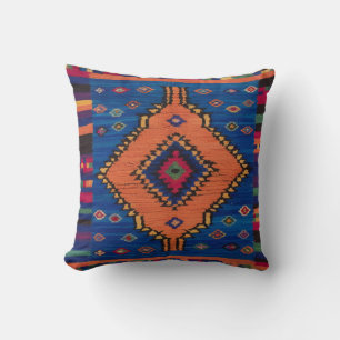 Oreillers à lancer Kilim Bleu tissés à la main : u