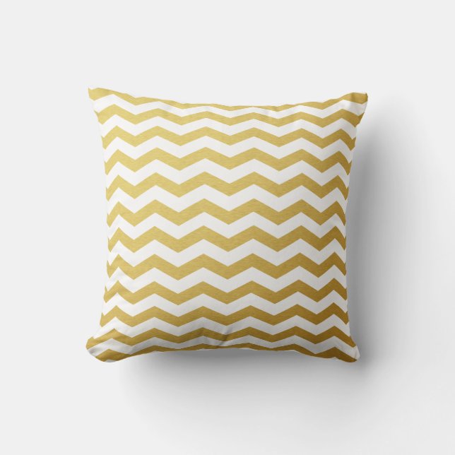 Oreillers à lancer Motif Gold Chevron (Recto)