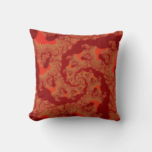 Oreillers à lancer orange rouge personnalisé (Recto)