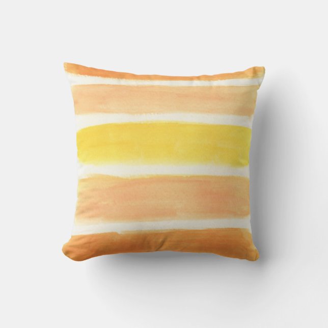 Oreillers à lancer rayé orange et blanc (Recto)
