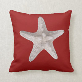Oreillers à lancer rouge de la plage Nautical
