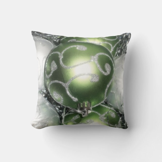 Oreillers à lancer "vert et argenté" (Recto)