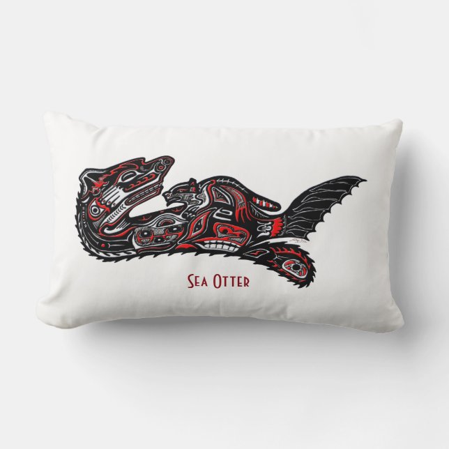 Oreillers de mer de style art haïda Faune de Loutr (Recto)