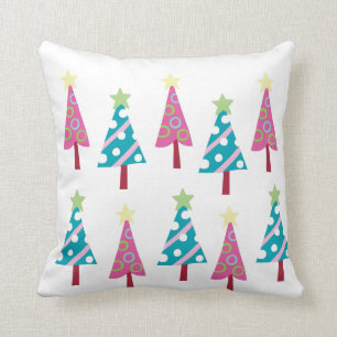 Oreillers de Noël, rose et bleu