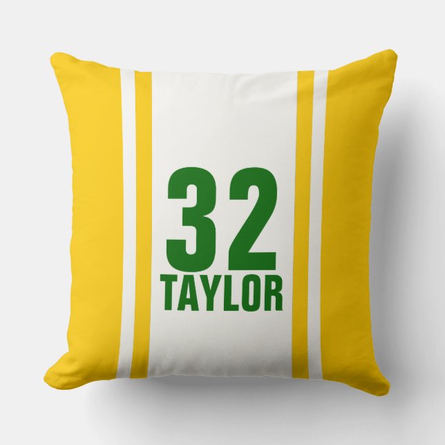 Oreillers de sport Gold & Green Striped (Recto)