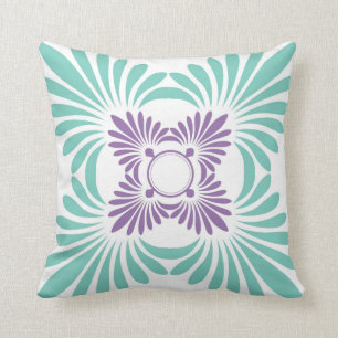 Oreillers Floraux Modernes : Aqua Violet