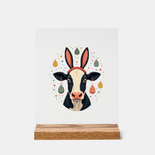 Oreilles de lapin de vache de Pâques vintage Œuf d