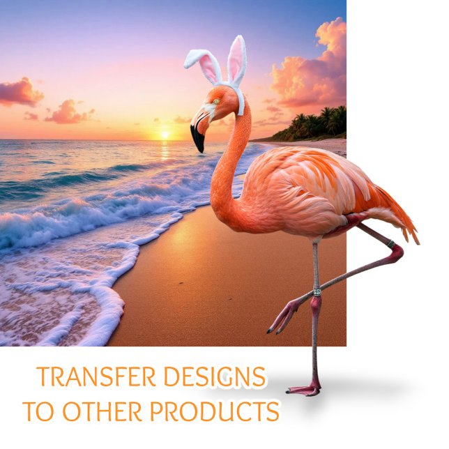 Oreilles de lapin flamant rose Carte magnétique de (Créateur téléchargé)