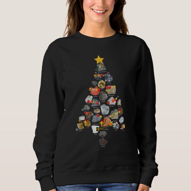 Ores Minerals Gems Rocks sammeln Weihnachtsbaum Sweatshirt (Vorderseite)