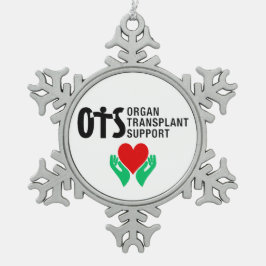 Organ Donation Awareness Snowflake Holiday Schneeflocken Zinn-Ornament