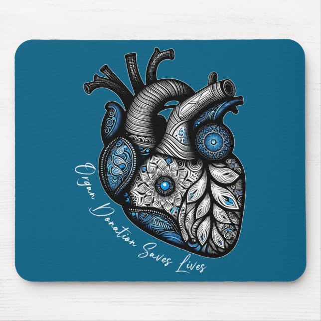 Organ Donation Saves Lives Heart Transplant Cardia Mousepad (Vorne)