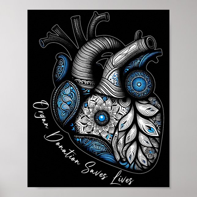 Organ Donation Saves Lives Heart Transplant Cardia Poster (Vorne)