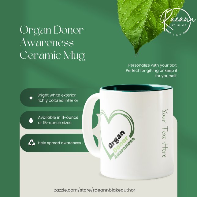 Organ Donor Awareness Ceramic Mug Zweifarbige Tasse (Von Creator hochgeladen)