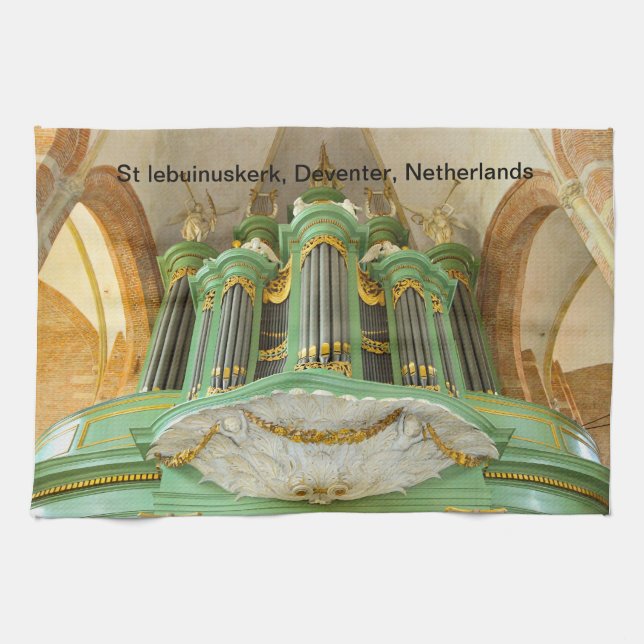 Organ in St. Lebuinuskerk Deventer Geschirrtuch (Horizontal)