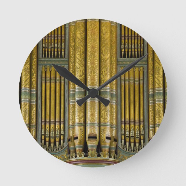 Organ pipes round clock runde wanduhr (Vorderseite)