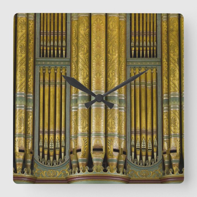 Organ pipes square clock quadratische wanduhr (Vorderseite)