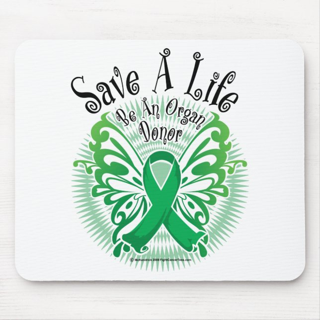 Organ-Spender-Schmetterling 3 Mousepad (Vorne)