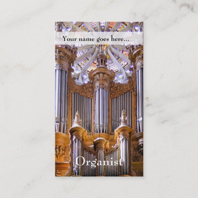 Organ- und Rosenfenster Visitenkarte (Vorderseite)