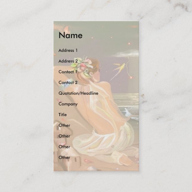 Organdy Wings Fairy! Visitenkarte (Vorderseite)