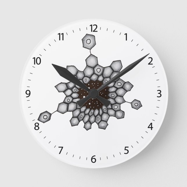 Organic Chemistry Aromatic Structure Space Stars Runde Wanduhr (Vorderseite)