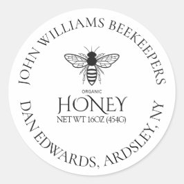 Organic honey bee queen runder aufkleber