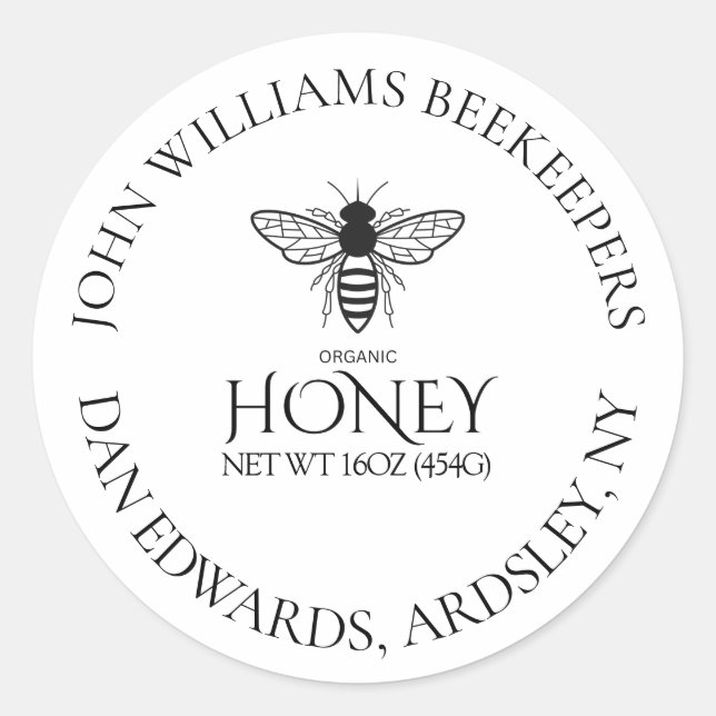 Organic honey bee queen  runder aufkleber (Vorderseite)