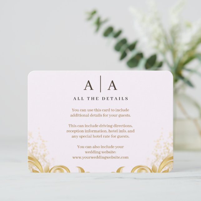 Organic Modern Wedding Enclosure Card Begleitkarte (Stehend Vorderseite)
