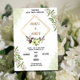 Organic Modern Wedding Invitation Suite, Elegant 