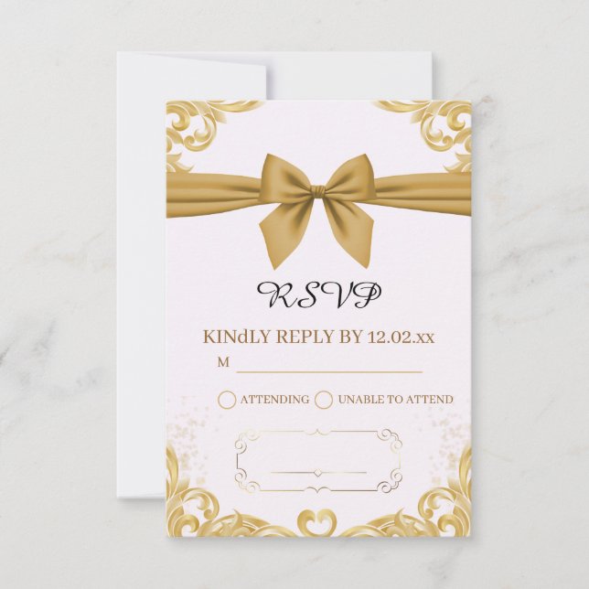 Organic Modern Wedding RSVP Card  Karte (Vorderseite)