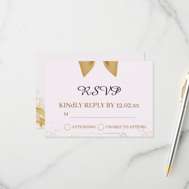 Organic Modern Wedding RSVP Card  Karte (Vorderseite/Rückseite Beispiel)