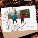 Organic Natural Merriest Christmas Photo Card Feiertagskarte<br><div class="desc">Organic Natural Merriest Christmas Photo Card watercolor paint.</div>