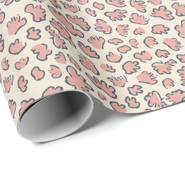 Organic Petal Terrazzo | Modern Blush Peach Geschenkpapier (Rolleneckpunkt)