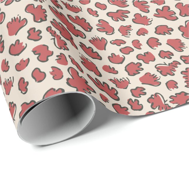 Organic Petal Terrazzo | Modern Faded Rust Red Geschenkpapier (Rolleneckpunkt)