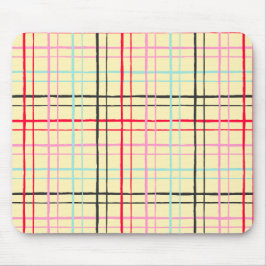 Organic Wobbly Check Grid Pattern Retro Pop Mousepad