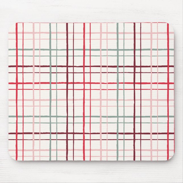 Organic Wobbly Check Grid Pattern Sweetheart Glaze Mousepad (Vorne)