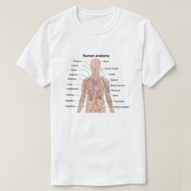 Organinterne Anatomie des menschlichen Körpers T-Shirt (Design vorne)