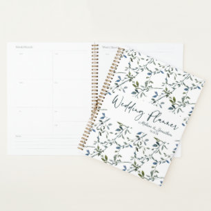 Organisateur de mariage floral vert argenté sage