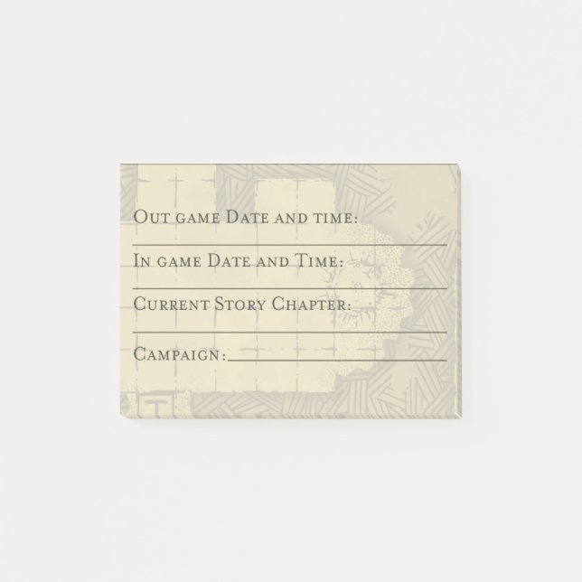 Organisateur de post-it graphique DM ; date, heure (Devant)