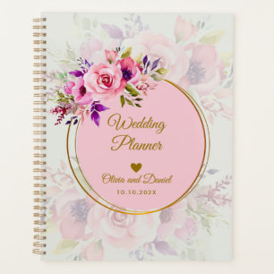 Organisateur Rose Floral Aquarelle Élégant