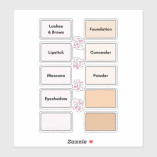 Organisation de maquillage Vanity Vinyl Étiquettes